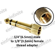 1/4 inch(6.5mm) male to 1/8 inch(3.5mm) female thread adapter