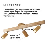 RHPOA E27 Wooden track light Free Light Bulb Easy installation 8XJG