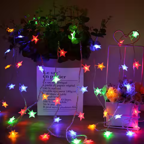 1.5m/3m/6m/10m Star String Lights LED Ambient Lighting Indoor Festival Garland AA Battery Powered We