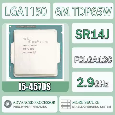 Intel Core I5-4570S 2.9GHz 6M TDP65W I7 4570S Cache Up To 3.60 GHz Computer CPU Processor Server FC-