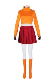 Scooby Dog Velma Cos Costume Halloween Character Performance Wear Scooby-Doo Velmacosplay Suit
