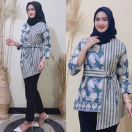 Murah! Baju Batik Wanita Blouse Seragam Kerja Kombinasi Blouse Batik