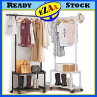 Rak Besi Beroda Sangkut Pakaian Kain Baju Seluar / Hanger Penyangkut Ampaian jemuran Almari Bilik ti