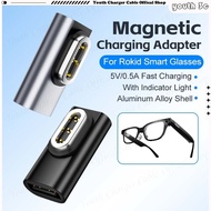 Magnetic Charging Adapter For Rokid Smart Glasses with Power Indicator Light Type C Female to 3Pin C