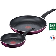 Tefal Pleasure Cook Induction Titanium Nonstick Frying Pan 2p (20+28cm) Dishwasher Oven Safe No PFOA Violet