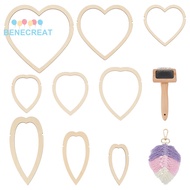 BENECREAT 1set Wood Knitting Loom Weaving Tools with Stainless Steel & Wood Pet Combs Mixed Shapes 1