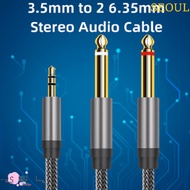 SEOUL 3.5mm To 2 6.35mm Audio Cable, Y Splitter 2 in 1 3.5mm To 6.35mm Audio Splitter Cable, Portabl