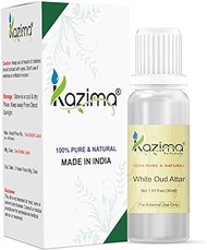 KAZIMA White Oud Attar Perfume For Unisex - Pure Natural Undiluted (Non-Alcoholic) (30ml)
