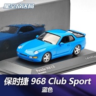 Porsche 968 SC Club Sport Blue Red Sports Car Porsche Mini Cut Alloy Model 1/43