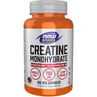 NOW Foods Creatine Monohydrate 1kg / Creatine 600g / Creatine (120 Veg Capsules) - Informed-Sport He
