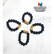 0.09GM-999 GOLD PIXIU RING-999 OBSIDIAN PIXIU RING-999 PIXIU CINCIN-999 GOLD-999 OBSIDIAN 4MM PIXIU 