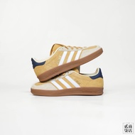 Erqi Store) ADIDAS GAZELLE INDOOR Women's Yellow German Training Shoes Retro Casual Suede Caramel So