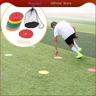 MagiDeal 50 Pack Flat Cone Dot Markers, 6 Inch Non-Slip Flat Discs, Football Training Marking Discs 