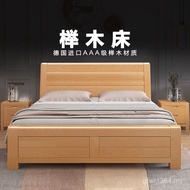 Furniture 1.8 Box High Double Simple Log Master Bedroom Chinese Style Modern Beech Bed Storage Full 