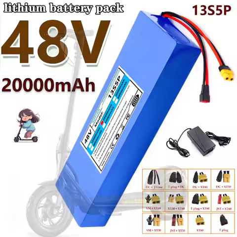 Batterie au Lithium rechargeable 13S5P 48V 20000mAh, haute capacité avec BMS pour Scooter électrique