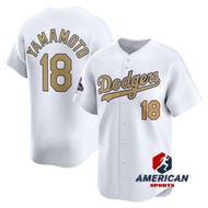 Men's MLB Los Angeles Dodgers Yoshinobu Yamamoto Champions 2025 Gold Collection White Baseball Jerse