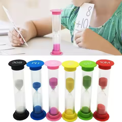 1Pcs Sand Timer Plastic Hourglass Timer Colorful Sandglass Hourglass Small 30sec/1min/2mins/3mins/5m