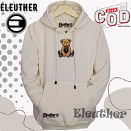 KATUN Eleuther Hoodie Sweater Men Women Cream Color Bear Pattern Thick Cotton Sweater Aesthetic Hood