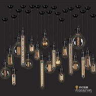 YFD Edison Bulb E27 Silk Carbon Filament Lamp Retro Bulb Tungsten Filament Bulb Bar Window Decoratio