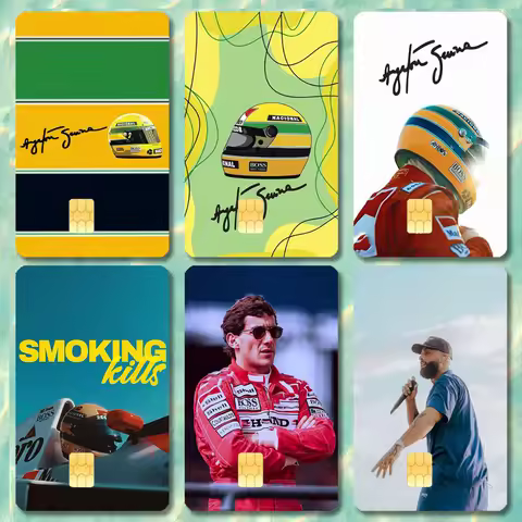 F1 Ayrton Driver S-Senna Stickers Cartoon Credit Card Visa Debit Bank Charge Card Bus Metro Waterpro