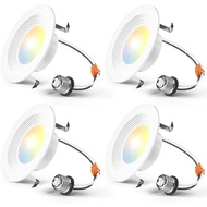 Amico 4 Pack 5/6 inch 5CCT LED Recessed Lighting, Dimmable, 12.5W=100W, 950LM, 2700K/3000K/4000K/500