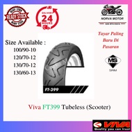 Norva Motor Tayar Viva Scooter Tubeless Tyre Ft399 100/90-10 120/70-12 130/70-12 130/60-13