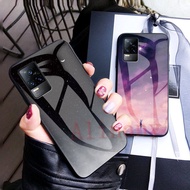 Vivo V21e Case Luxury Starry Sky Tempered Glass Phone Casing Vivo V21e 21e VivoV21e Back Cover
