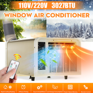 110V/220V Portable Window Air Conditioner 24 Hours Timer Cooling Heating Cold/Heat Air Conditioning Box Cooler Dehumidifier Free Pipe Gift 360W