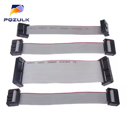 2.54mm pitch FC-6/8/10/14/16/20/24/40/50/64 PIN JTAG ISP DOWNLOAD CABLE Gray Flat Ribbon Data Cable 