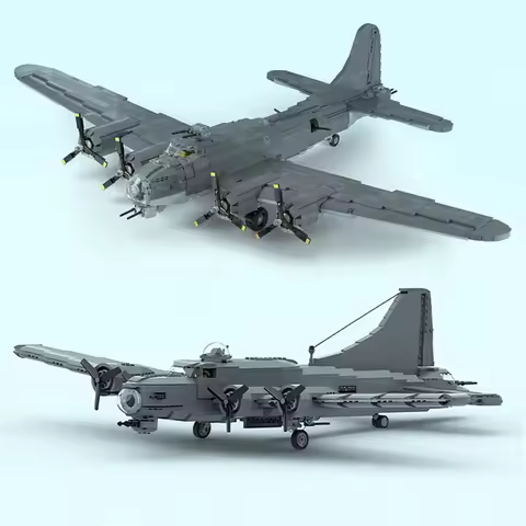 MOC Fighter Fortress B-17 Flying Heavy Bomber Building Blocks Set War Plane Military Aircraft Collec