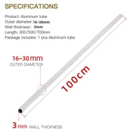 6061 Aluminum tube 3mm wall thickness straight Length 300mm 500mm 700mm 1000mm round Smooth Aluminiu