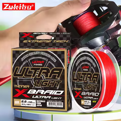 ZUKIBO ULTRA LIGHT Japan 8 Strands Red Braided Fishing Line The Best Multifilament PE Line Never Fad