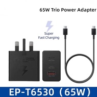 65W EP-T6530 Trio USB C Power Adapter 3-Port Super Fast Charging For Samsung Galaxy S23 Ultra S22 S2
