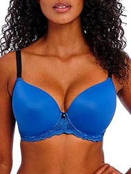 Women's Offbeat Underwire Demi Molded Plunge T-Shirt Bra, Dazzling Blue, 34FF