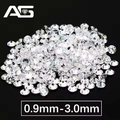 One Carat Per Pack White D Color Moissanite Loose Stones From 0.9mm to 3.0mm Positive Pass Diamond T