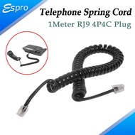 1 Meter RJ9 4P4C Telephone Spring Cord Handset Cable | Telephone Cable