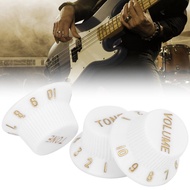 First_Mall-ph 3Pcs Guitar Control Knob 1 Volume 2 Tone Fit Top Plastic Set Kit for Electric Bass GD7