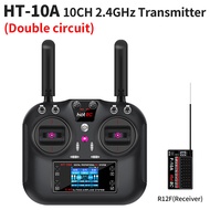 HOTRC HT-10A RC Transmitter 10CH 2.4G 1.7Inch Screen With F-10A Receiver For Model Airplanes RC Boat