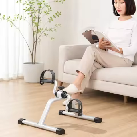 Workout Equipment Foldable Exercise Bike Non-Slip Adjustable Leg Trainer Portable LCD Display Mini E