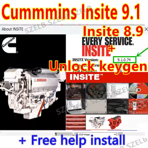 Newest CUMMINS INSITE V9.1/ 8.9 PRO + calterm software Engine Diagnostic Software Fault Code Engine 