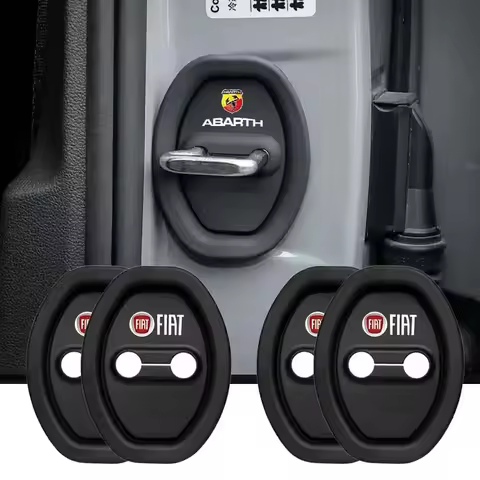 Car Silicone Door Lock Protective Cover Anti-Collision Shock Pad For Fiat Abarth 595 Abarth 500 abar
