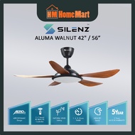(FREE GIFT) SILENZ ALUMA 42"/56" DC Motor Remote LED Ceiling Fan (Walnut) (5 Years Warranty)