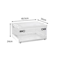HOMELY Foldable Clear Storage Box Stackable Plastic Container with trolley wheel