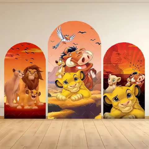 Simba The Lion King Arch Backdrop Cover Baby Shower Children Birthday Party Photo Studio Background 