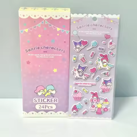 Genuine Sanrio Stickers Hello Kitty My Melody Kuromi Cinnamoroll Little Twin Stars Decor for Water B