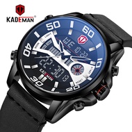 KADEMAN K6171 Electronic Timepiece Men LCD Double Display Multi-Purpose Waterproof Sports Belt Watch Alloy MetalIPCase