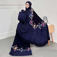MUKENA BATIK PEKALONGAN ENCIM/ MUKENA JUMBO SOGAN HITAM