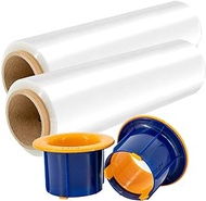 PofA Plastic Stretch Wrap Film Roll, 2 Pack 17” Clear 1100 feet 80 Gauge (20 Micron) Industrial Heavy Duty Plastic Shrink Wrap Roll for Packing, Shipping, Pallet, Cling, Furniture, Moving Supplies