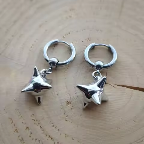 Spike Ball Earrings,Silver Spike, Morning Star,punk Earring, Grunge, Alternative,Goth Earring,Goth J