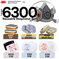 3M 6200 Reusable Respirator Set –6051 Organic Vapor 6059 Multi Gas 6035 P3 R Filter 2125 P2R Filter 